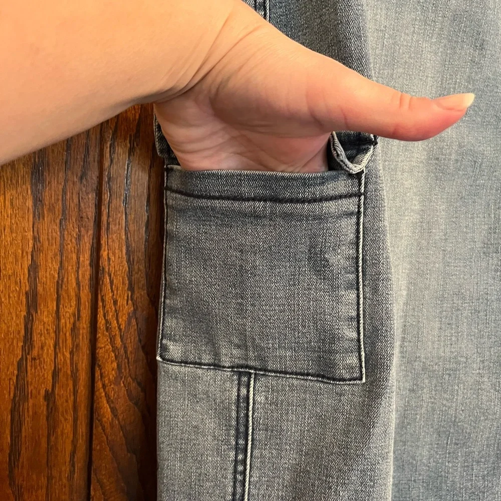 NWT Juicy Couture Belted Denim Front Slit Cargo Midi Skirt, 10/30